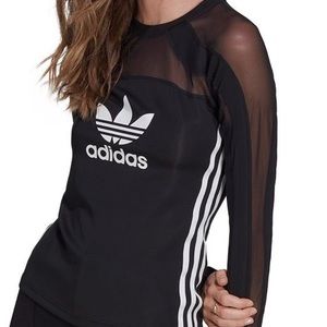 Gorgeous black Adidas Adicolor Trefoil Long Sleeve womens top. Size medium NEW!